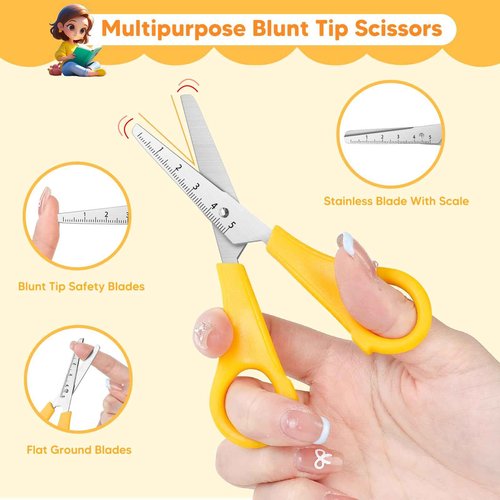 Kids Scissors Bulk of 48-Pack, Taotree 5" Kid Scissors for School Office Supplies, Art Craft Supplies, Small Blunt Tip Safety for Toddler Child Student Classroom Teacher Scrapbook Scrapbooking