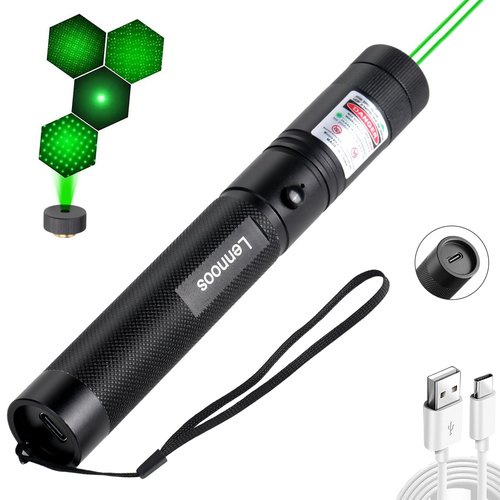 Lennoos USB-C Rechargeable Green Laser Pointer - Advanced Long-Range Laser Pointer High Power with Star Cap for Astronomy, Construction, Presentations, and Outdoor Adventures