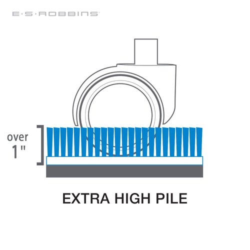 ES Robbins Extra High Pile Carpet Chair Mat, Rectangle 36"x48", Beveled Edge