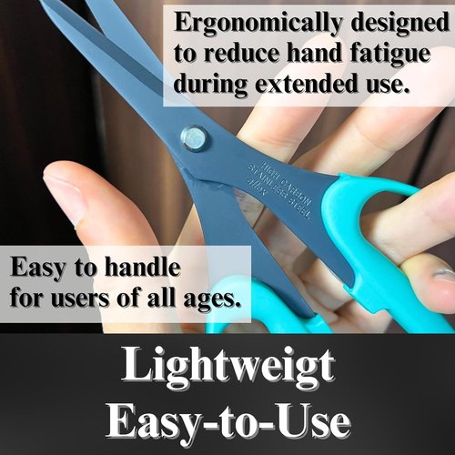 ALLEX Hobby Scissors - 6.5" All-Purpose Utility Craft Scissors | Non-Stick Serrated Blade, Green