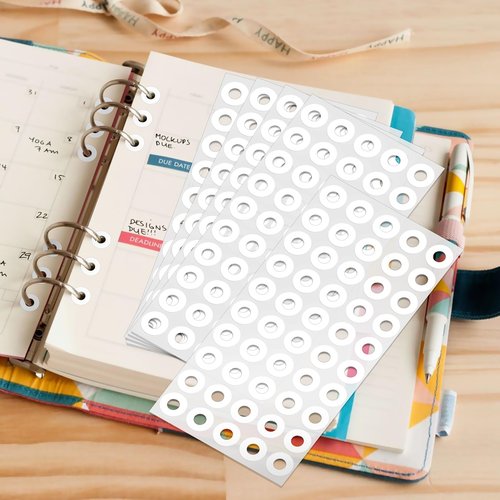 Anylabel 2500 Pack Self-Adhesive Hole Reinforcement Stickers, 1/4" Diameter Hole Punch Reinforcement Labels for School Home and Office, White, Non-Printable