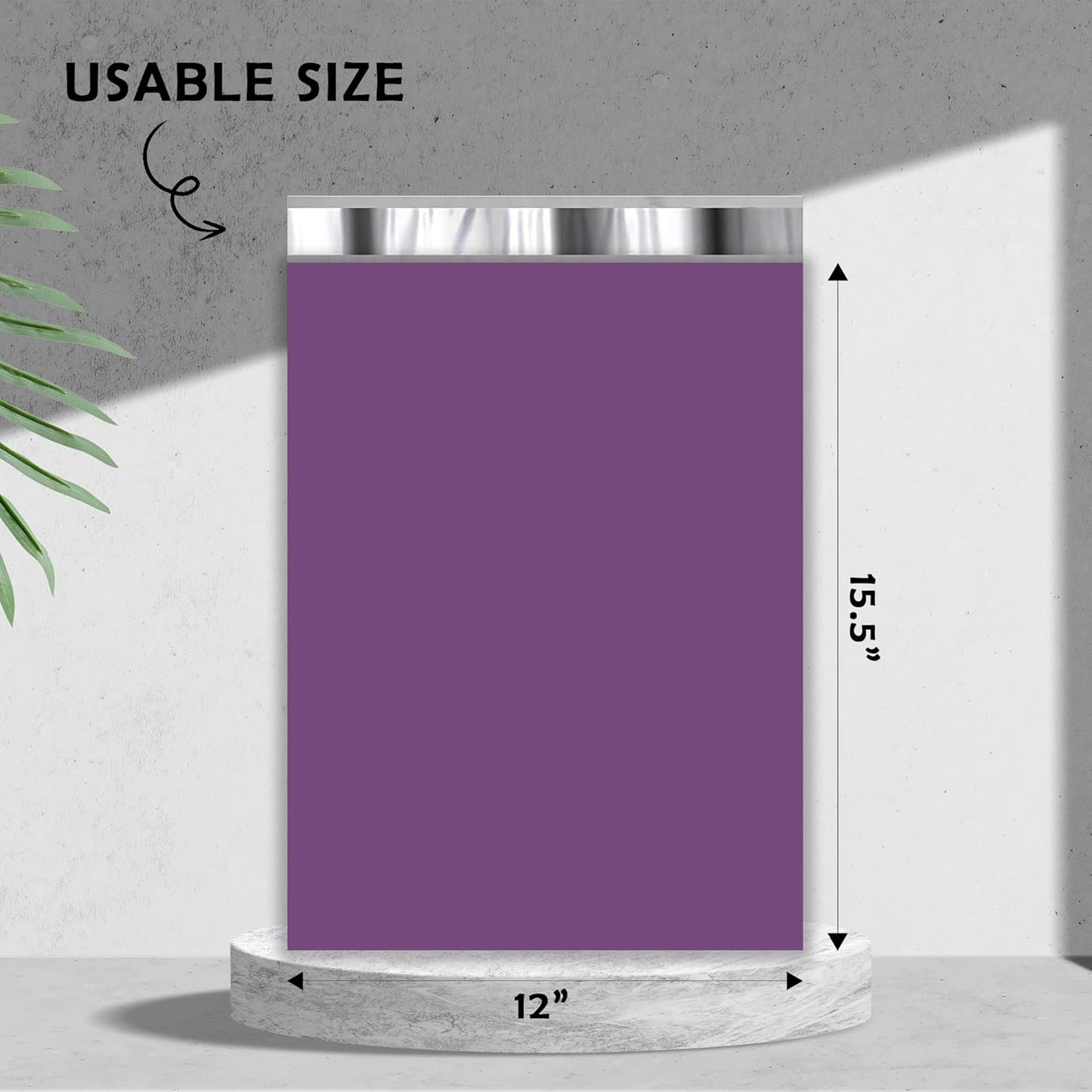 Yens Poly Mailers - 12x15.5" Purple Shipping Envelopes | Strong Self-Seal Adhesive, Waterproof - 100 Pack