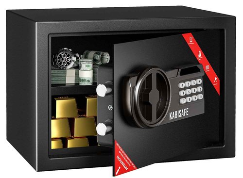 KABISAFE Safe, 1.0 Cubic Ft Anti-Theft Safe Box with Digital Keypad Key Lock for Home Office Hotel Document Jewelry Money Storage