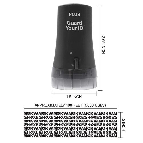 Guard Your ID Advanced 2.0 Rollers Identity for Theft Address Eraser and Security Prevention (Regular 3-Pack, Black)
