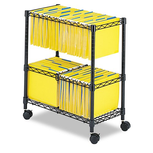 Safco 2-Tier Rolling File Cart, Fits Letter and Legal-Size Hanging Folders, Steel File/Folder Cart