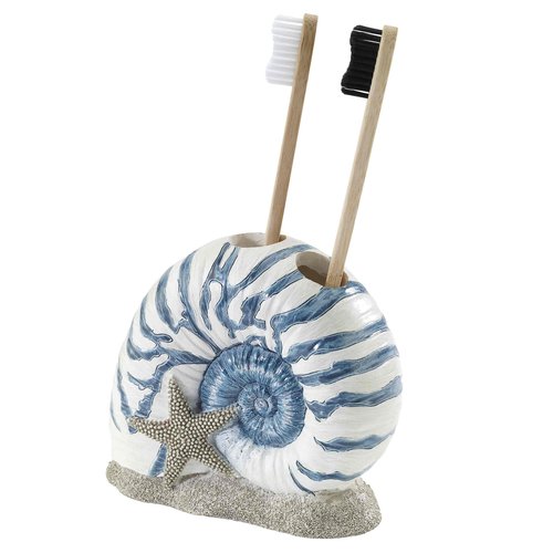 Avanti Linens - Waste Basket, Decorative Trash Can, Oceanscape Inspired Bathroom Decor (Blue Lagoon Collection)