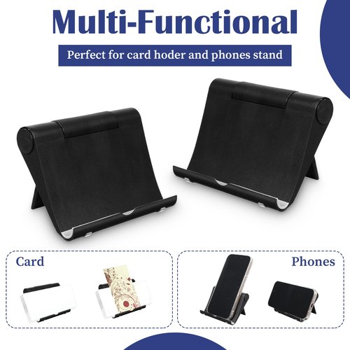 wutfuooo 80 Pieces Business Card Holder Display Bulk Black Plastic Stand Name Holder Stand Organizer for Desk Office Supplies