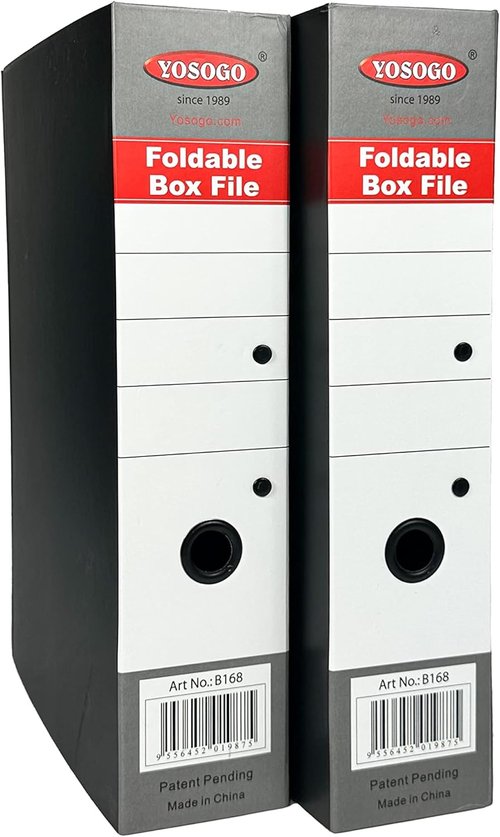 Foldable Box File Binder by [Brand Name] - Portable Document Organizer with Magnetic Closure | Space-Saving Design (Pack of 2)