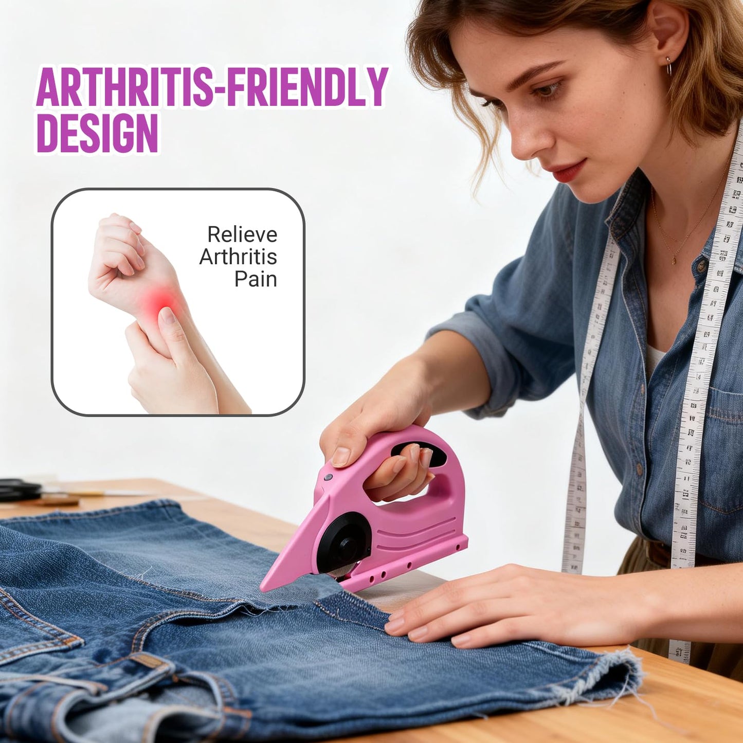 VLOXO Cordless Electric Scissors, 4V Electric Rotary Scissors for Fabric Cardboard Cutter with Safety Lock Rechargeable Rotary Cutter for Cardboard Packages Leather Canvas Paper Include Case