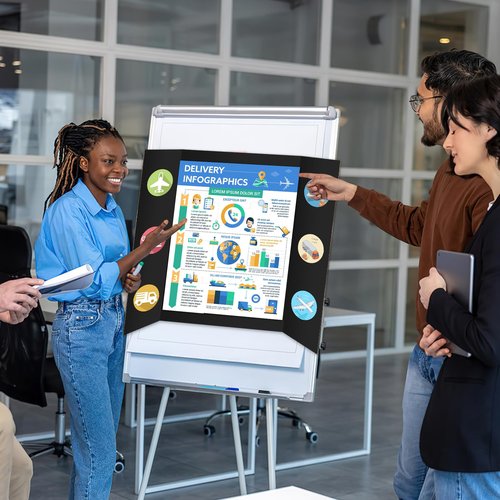 4 Pack Black Trifold Poster Board 24" X 36", IKAYAS Poster Boards, Science Fair Display Boards Posterboard Foamboard for Mounting, Prints,Art,Display,Projects Classroom Supplies