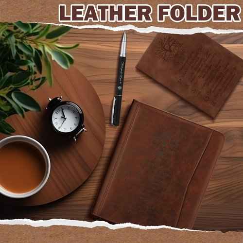 3 Pcs Christmas Religious Christian Gifts Pastor Appreciation Gifts Leather Portfolio Christian Bible Prayer Journal For Men Women Scripture Pen Notebook Bible Study Supplies(Pastor)