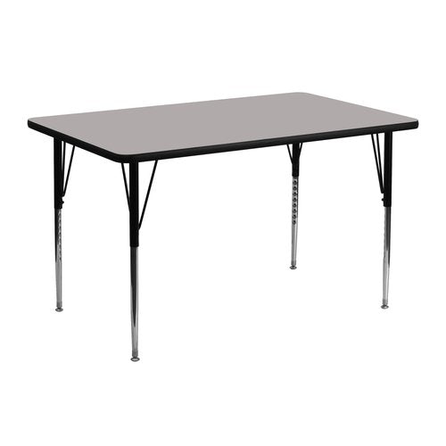 Flash Furniture 24x48 REC Grey Activity Table Chair, 24"W x 48"D x 30.25"H, Gray