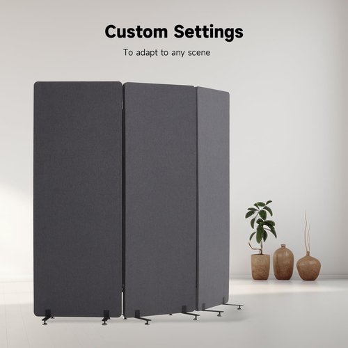 Real Relax Freestanding Room Divider, 24" x 66" Privacy Divider, Single Panel Cubicle Divider with Fixed and Sliding Feet, Removable Side Zipper, for School, Office, Hospital, Living Area, Library