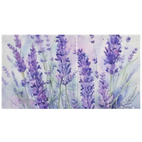 Purple Lavender Flower 3 Ring Binder with 2 Interior Pockets 1.5 inch Binders 3 Ring Heavy Duty Fit 8.5" x 11" Letter Size for Office School, 2 Pack