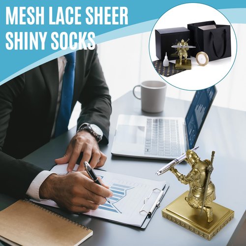 Sherr 1 Set Knight Pen Holder DIY Gift Set for Desk with Sword Back to School Resin Knight Pen Holder Magnetic Organizers with Metal Sword Desk Accessories Gift for Men Dad Friend Office Christmas