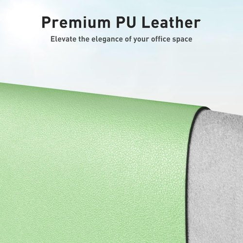 Aothia Faux Leather Desk Mat - Non-Slip Waterproof Writing Surface | Large Foam Green Desk Pad (55" x 24")