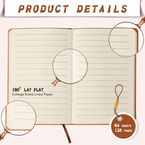 TaoBary 36 Pcs A6 PU Leather Journals Notebook Bulk Colorful Tree Life Lined Journal Soft Leather Cover Ruled Writing Notebook for Writing Office School Home Business 128 Pages (Fresh Color)
