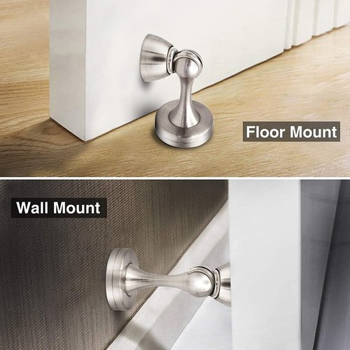20 Pack Magnetic Door Stops, Wall Floor Mounted Door Stopper, Metal Heavy Duty Magnetic Doorstops Holder Protector for Home Office, Silver