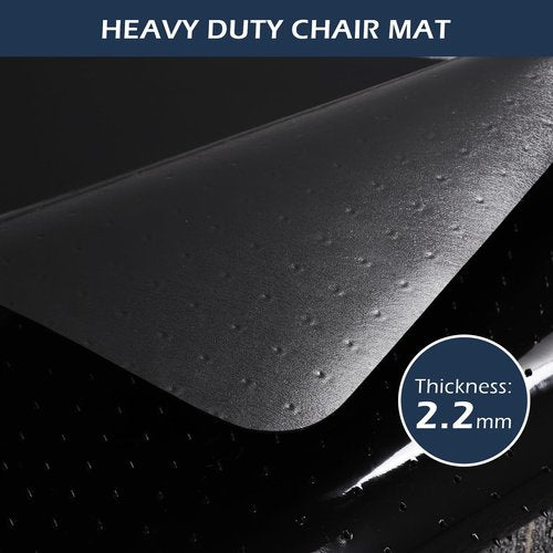 SALLOUS Chair Mat for Carpeted Floors, 60"x46" Heavy Duty Chair Mat for Carpet, Chair Mat with Grips, Floor Protector Rolling Computer Desk Floor Mat for Home Office (Black)