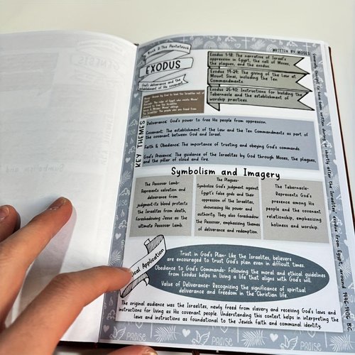Bible Book Summary Guide, Devotional Journal Workbook, Printed Bible Summary Book, Reasonable Layout, Printing Technology, 14x21.5cm, for Men and Women, Christian Reflection