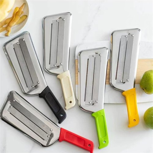 2025 New Stainless Steel Shredder Knife,304 Stainless Steel Cabbage Shredder,Multifunctional Shredders Knife For Vegetabless,Non-Slip Base,Double Blade,Easy To Use (Black)