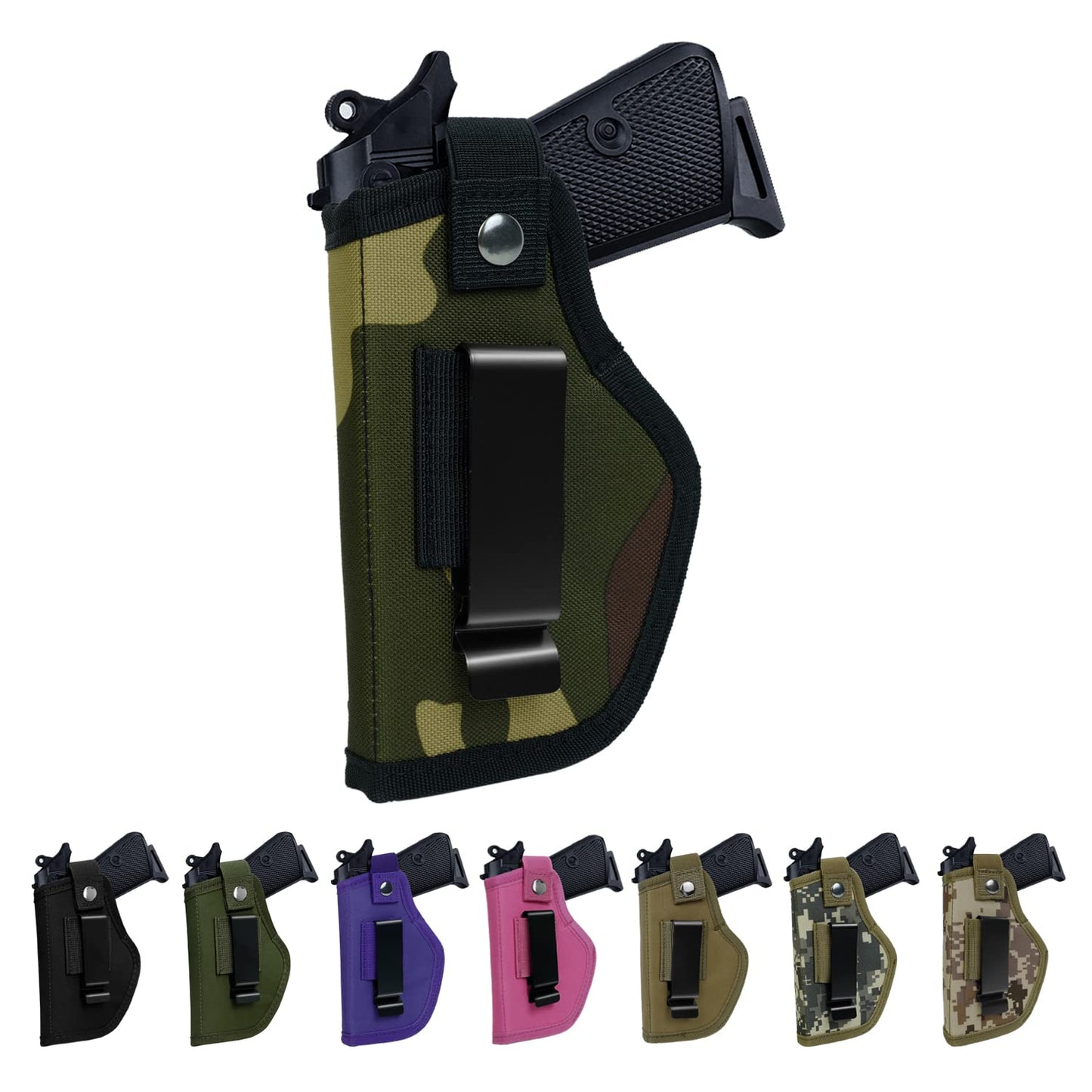 Universal Gun Holsters for Men Women, IWB/OWB 9mm Holsters for Pistols Right Left, 380 Gun Holster, Concealed Carry Holster Fits S&W M&P Shield Glock 17 19 26 27 42 43 Revolver, Similar Handguns