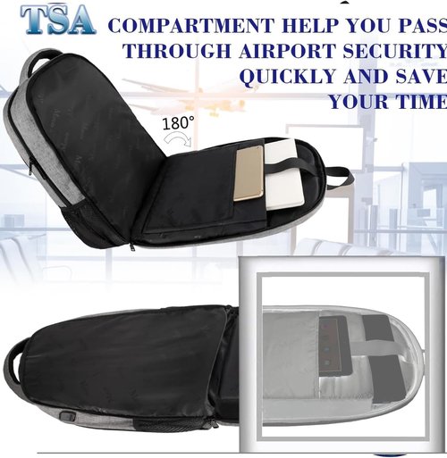 MATEIN Extra Large 18.4 Inch Laptop Backpack - TSA Friendly Travel & Anti-Theft Design | Grey