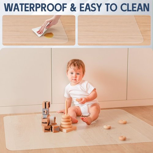 Futurwit Large Office Chair Mat for Hardwood Floors, 36" x 72" Floor Protector for Rolling Chair, Easy Glide Transparent Plastic Computer Chair Mat (Rectangle)