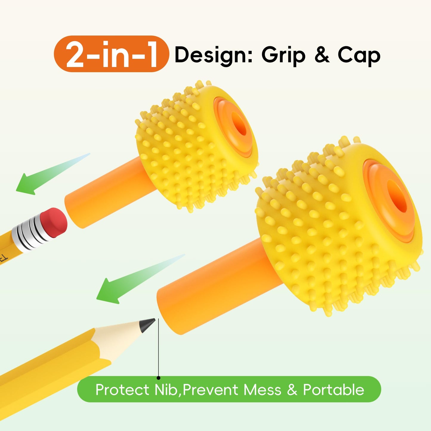 4 in 1 Pencil Fidgets for ADHD & Autism Anxiety Relief,60s Continuous Spin Pencil Topper with Textured Spinners,Silent Sensory Stress Relief Tool for Focus & Calm,Fidget Pen Flipper for Home&Classroom