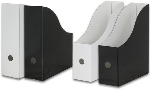 Simple Houseware 12-Pack Magazine File Holder Box, Foldable Cardboard Organizer, Black