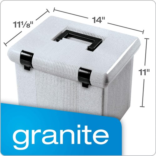 Pendaflex Portable File Boxes with File Rails and Hanging Folders (Black and Granite)