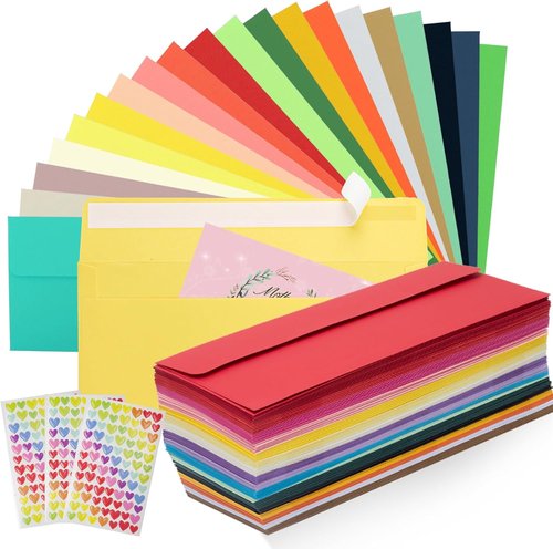 Colorful Envelopes by [Brand Name] - 200 PCS Self-Seal #10 Business Mailing Envelopes | 4 1/8 X 9 ½ Inch