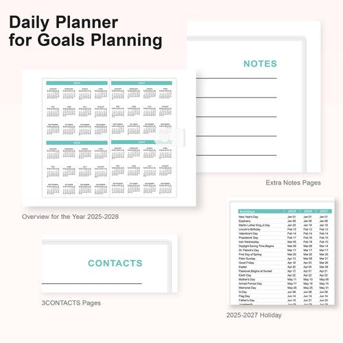 Eyrozill Small Pocket Calendar 2025-2027 for Purse, 3.66" x 6.65", 24-Month Portable Planner Book with PVC Cover, Jul.2025-Jun.2027