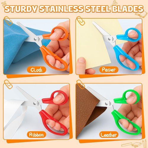 100Pack Kids Scissors Bulk, 5 Inch Scissor for School Student Teacher, Scissors Bulk Classroom Safety Scissor for Kindergarten Preschool Classroom Office Home Craft Cutting Paper