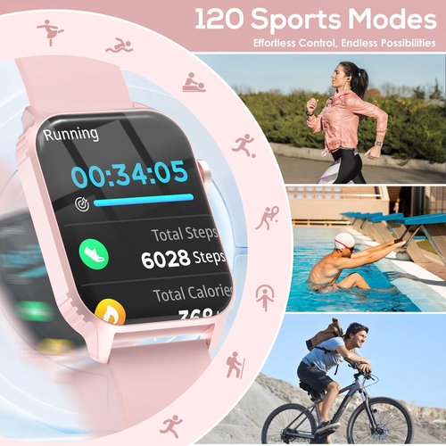 TRAUSI Smart Watches for Women Men, 1.83" HD Smartwatch with 90 Sports Modes, Heart Rate/Sleep Monitor, IP67 Waterproof, Bluetooth Call & Music Control