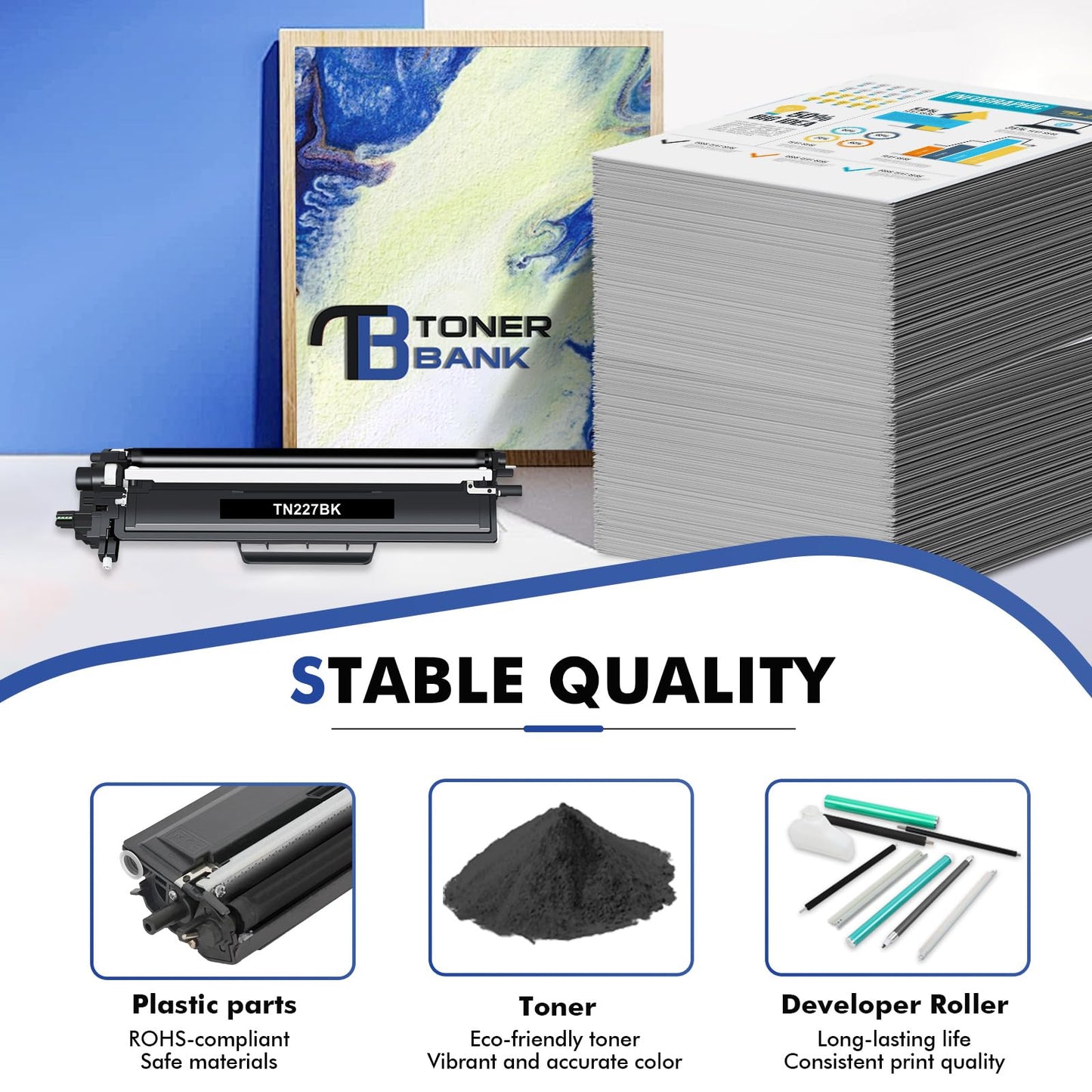 TN227BK TN-227BK TN227 Black MFC-L3770CDW Toner Cartridge Replacement for Brother TN227 TN227BK TN-223BK TN223BK for MFC-L3770CDW HL-L3290CDW HL-L3230CDW MFC-L3750CDW L3710CW L3210CW Printer (2 Pack)