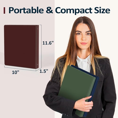 BinderX Extra Durable 2-Inch 3-Ring Binder - Customizable View Cover & Inside Pockets | Navy Blue, Fits 450 Sheets