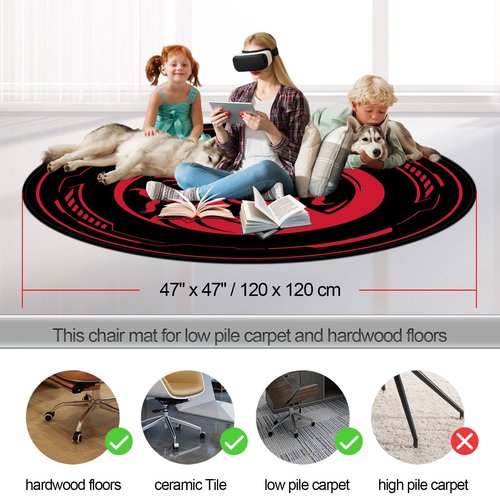 Raoot Chair Mat for Hardwood Floor Gaming Chair Mat 47 Inch Round Floor Mats for Gaming Room Home Office