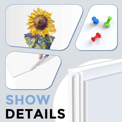 CreGear Foam Board 24 x 36 x 3/16", 12 Pack White Poster Board Lightweight Signboard Foamboard for Crafts, Framing, Art, Display, Presentation