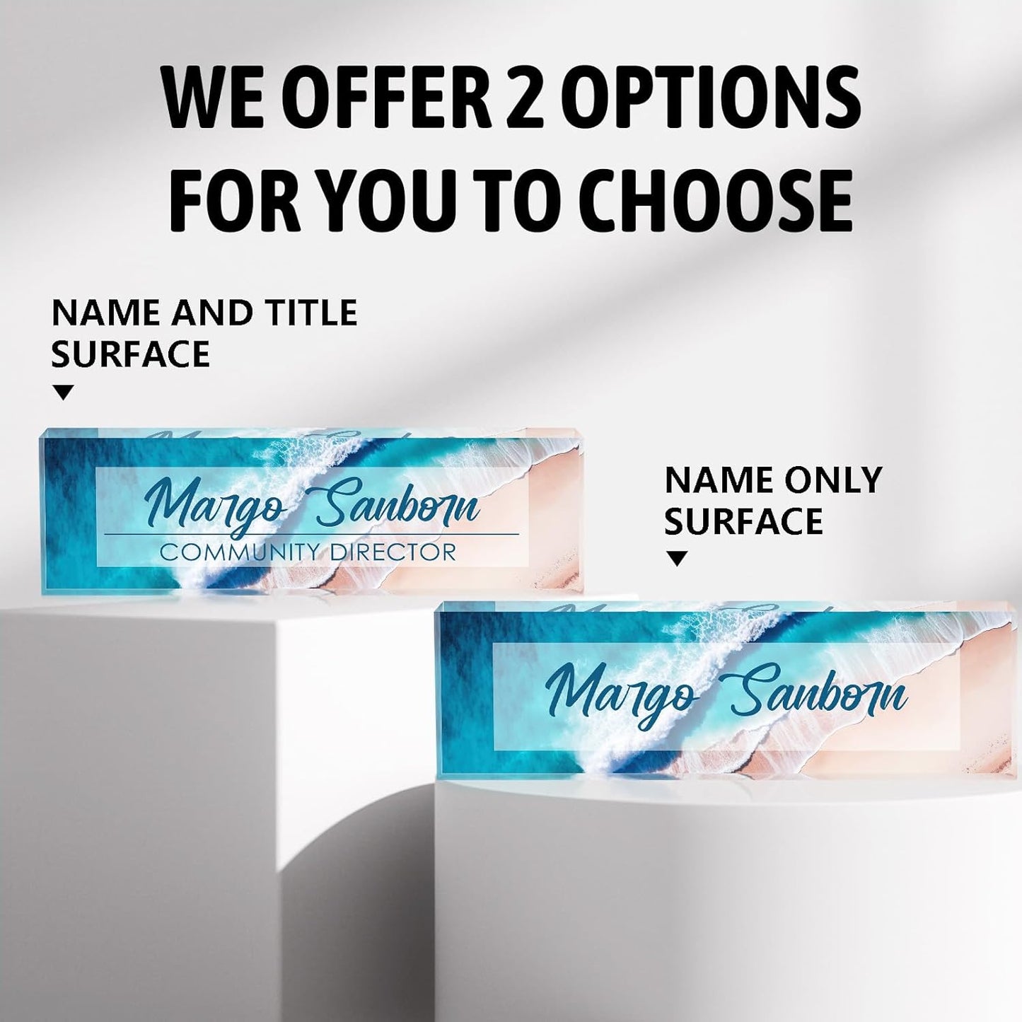 Skiennix Custom Name Plate - Personalized Office Decor for Men & Women | Ideal Employee Appreciation Gift (Beach Walk)