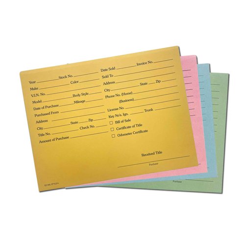 EZ Line Printed Vehicle Deal Record Envelopes 9x12 Jackets 100 Pack (Light Blue Simple)