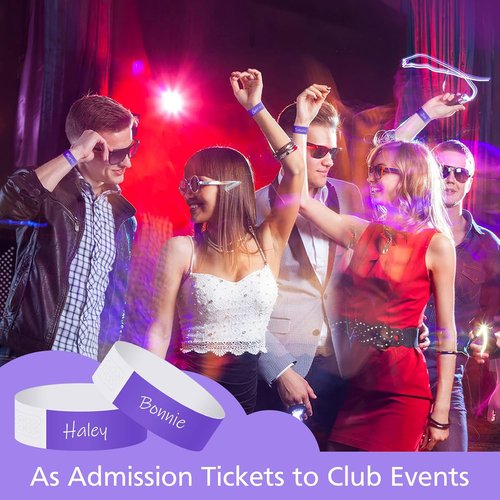 ASTARON Paper Wristbands - 200 Pcs Purple Event Bracelets | Waterproof & Lightweight for Parties