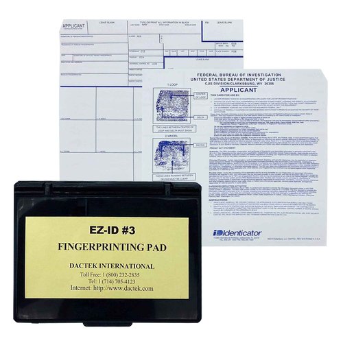 Fingerprint Kit Set - Dactek EZ ID3 Finger Print Ink Pad with ATF Fingerprint Cards - FBI FD-258 Fingerprint Cards - Inkless Fingerprint Pad - Fingerprint Kits Law Enforcement -Ink Pad and FD-258 (20)