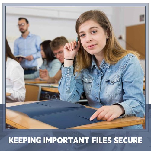 Teling 48 Pcs Plastic Folders with Front Clear Pocket and Business Card Holder 2 Pocket Folders Letter Size Paper for School Office Supplies Nice Gift for Christmas New Year School Supply (Dark Blue)