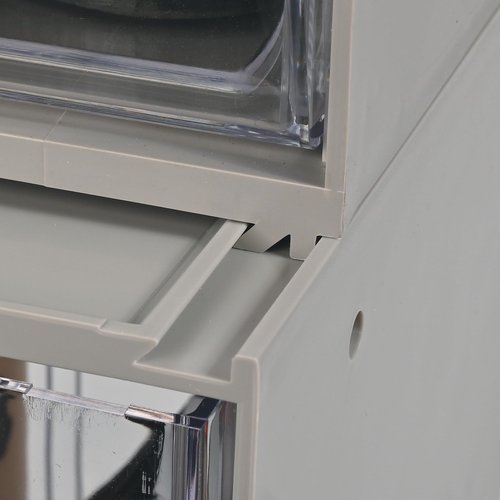 Deflecto Six-bin horizontal tilt bin storage system, 23-5/8w x 3-5/8d x 4-1/2h, Gray (20609B1PK)