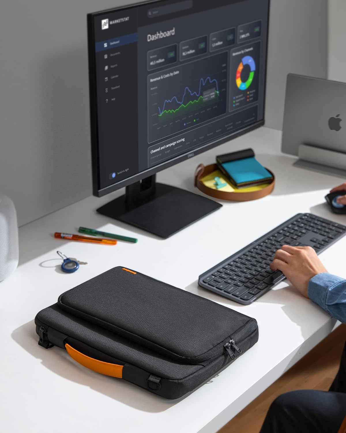 tomtoc 360 Protective Laptop Shoulder Bag - Water-Resistant Case for 13-Inch MacBook Air & Pro