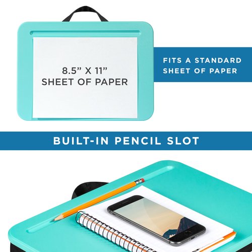 LAPGEAR Compact Lap Desk - Fits up to 15 Inch Laptops - Aqua Sky - Style No. 43109
