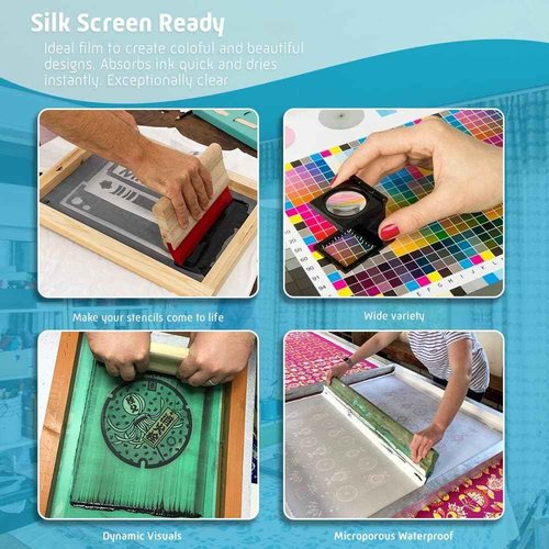 CISinks 50 Sheets 100micron Universal Waterproof Quick Drying Inkjet Transparency Film for Printing Silk Screen Positives 11" X 17" 4 Mil