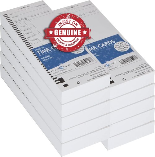 Pyramid Time Systems Time Cards - 1,000 Count Genuine & Authentic for 4000 Series Clocks