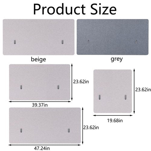 Vandebiao Clamp-On Beige Soundproof Desk Divider - 48 x 24 Inch Acoustic Privacy Screen for Office Partition